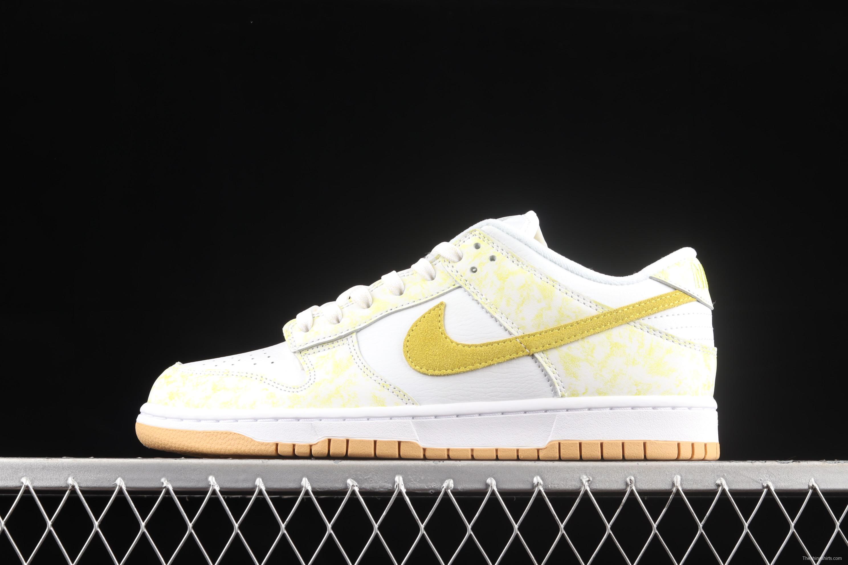 NIKE SB DUNK Low Prm yellow and white color SB buckle rebound fashion leisure board shoes DM9467-700