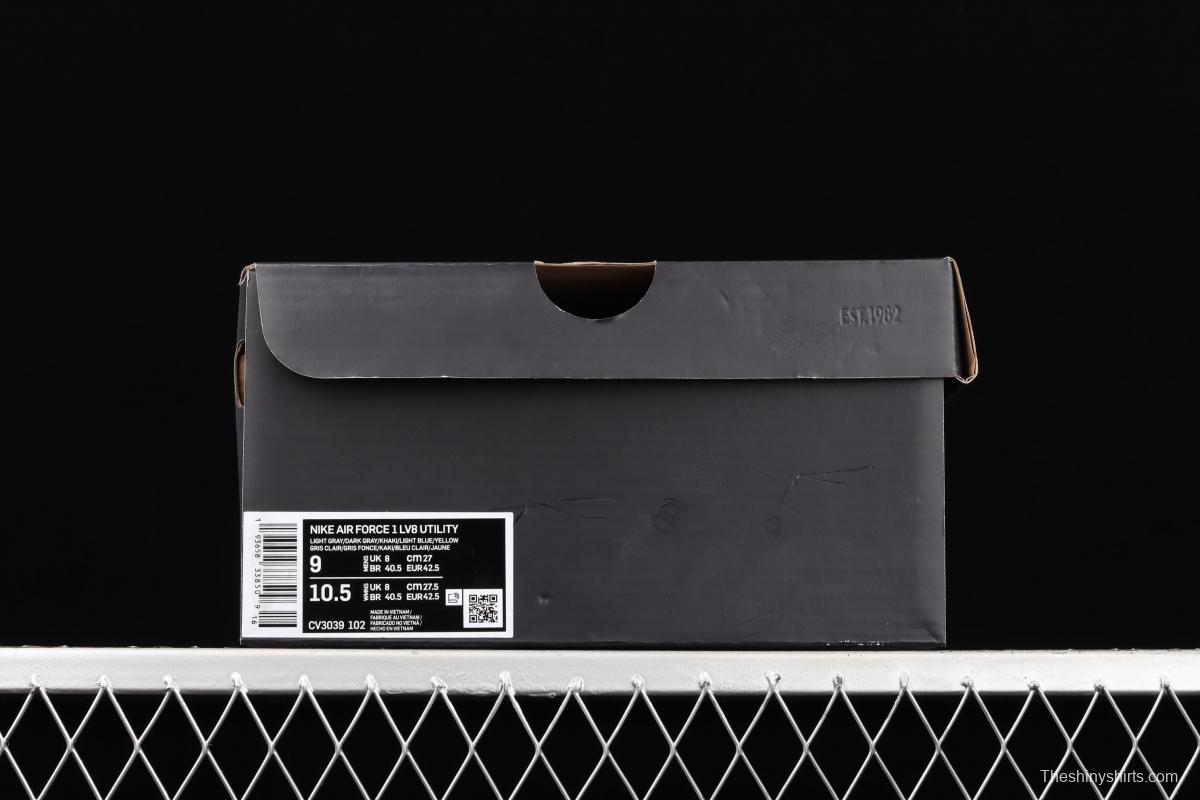 Nike Air Force 1 Premium ShAdidasow grey side Logo 3M reflective low upper shoes CV3039-102