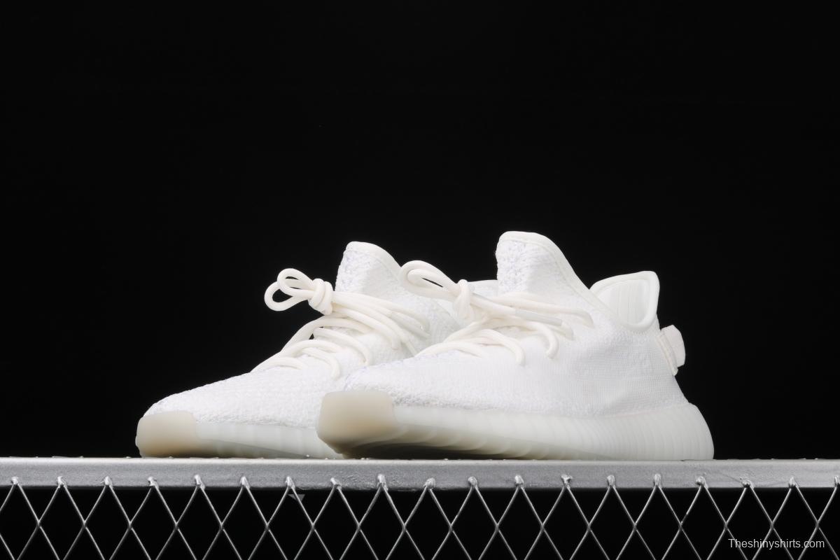 Adidas Yeezy 350V2 All White Real Boost Basf das coconut 350 second generation CP9366 fluorescent white BASF popcorn