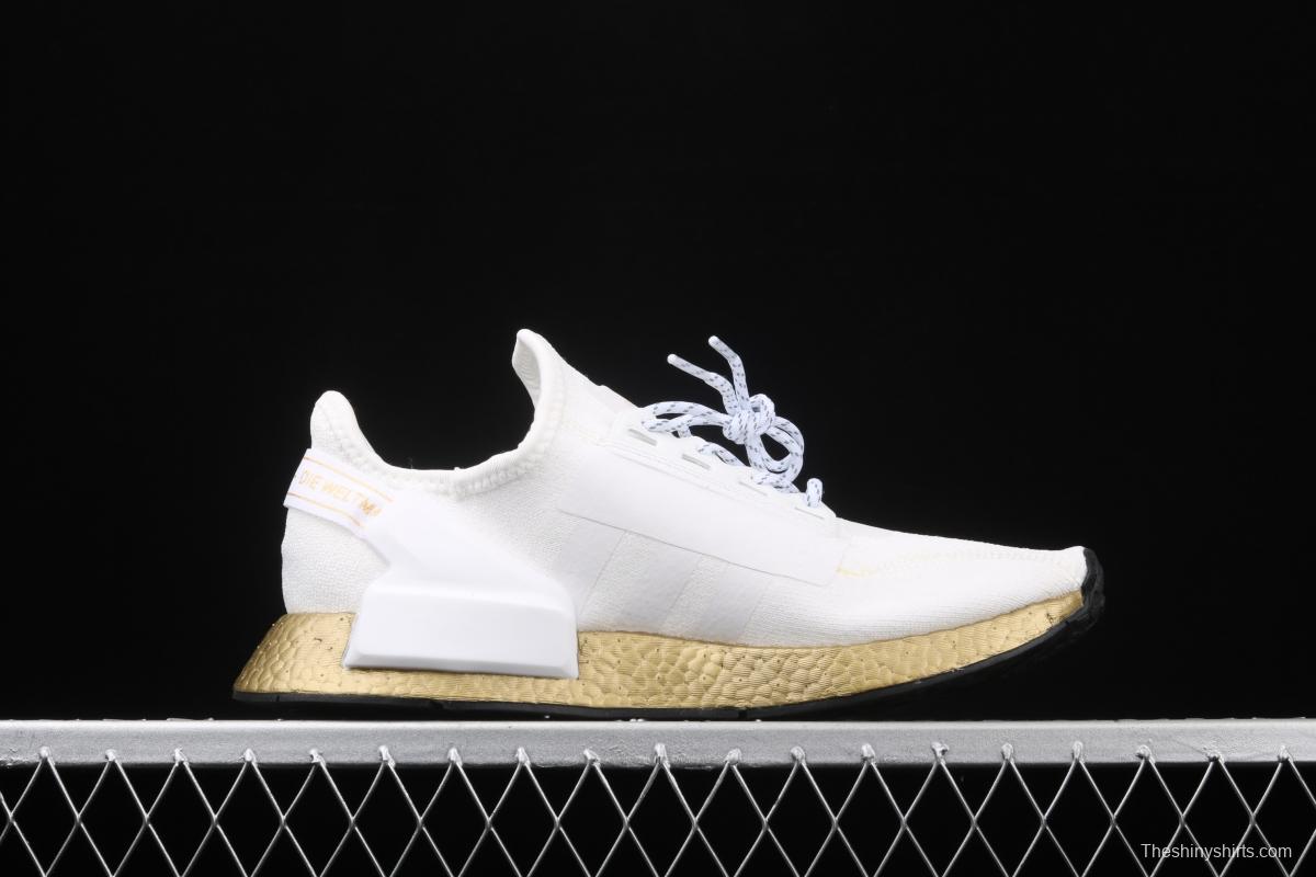 Adidas NMD R1 Boost V2 FW5450 second generation elastic knitted surface popcorn running shoes