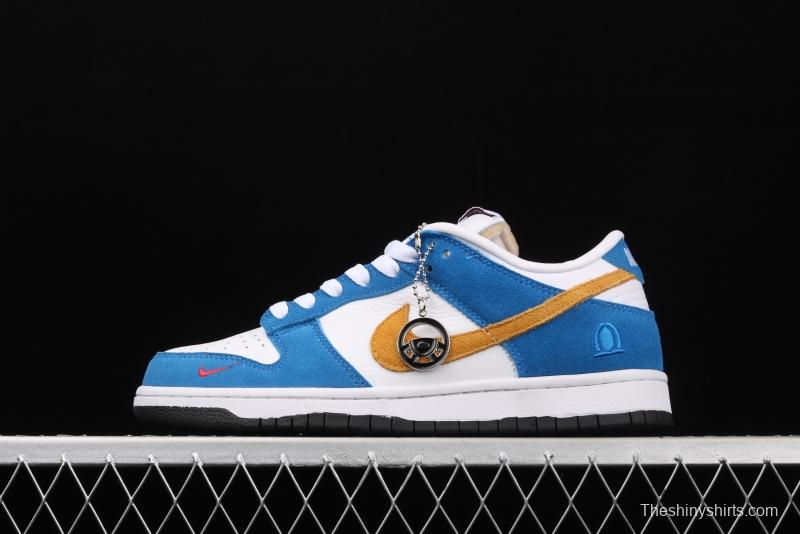 Kasina x NIKE SB DUNK Low co-signed blue and yellow retro low-top leisure sports skateboard shoes CZ6501-100