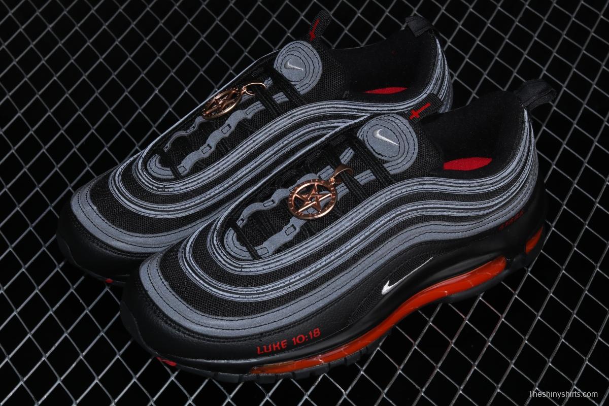 Mschf x Inri Air Max 97 Jesus Shoes Holy Water Black Grey 3M bullet running shoes DH4092-001