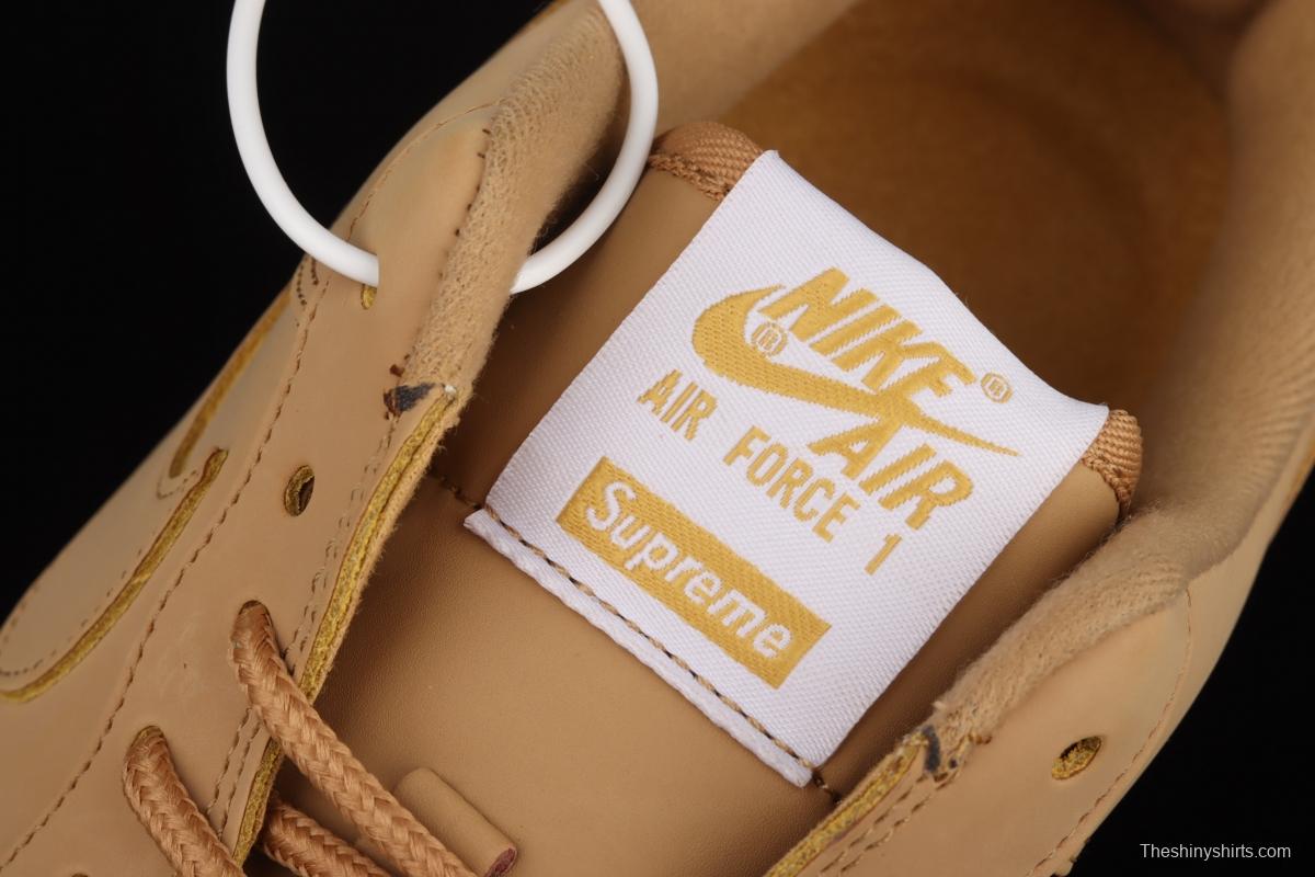 Supreme x NIKE Air Force 1 Low AF1 co-branded wheat color low-top casual board shoes DN1555-200