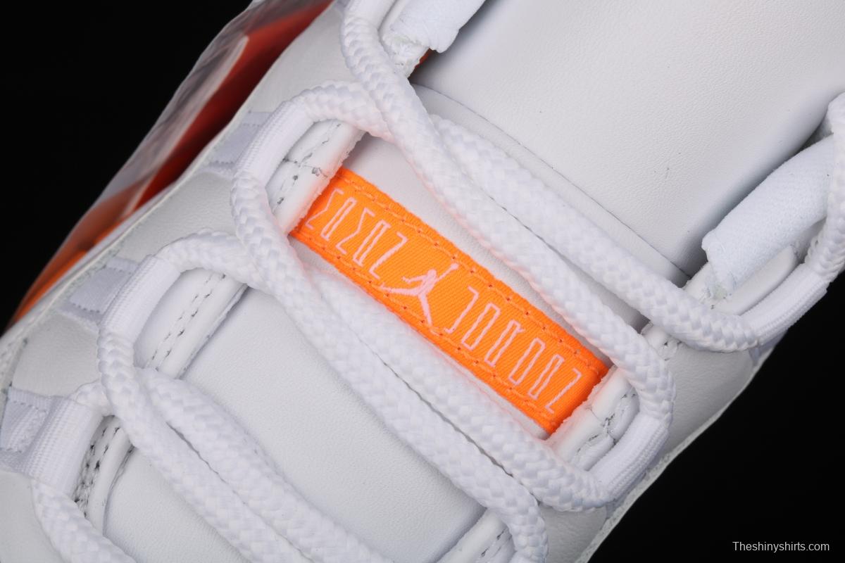 Air Jordan 11 Bright Citus 11 White Orange low Top Basketball shoes AH7860-139