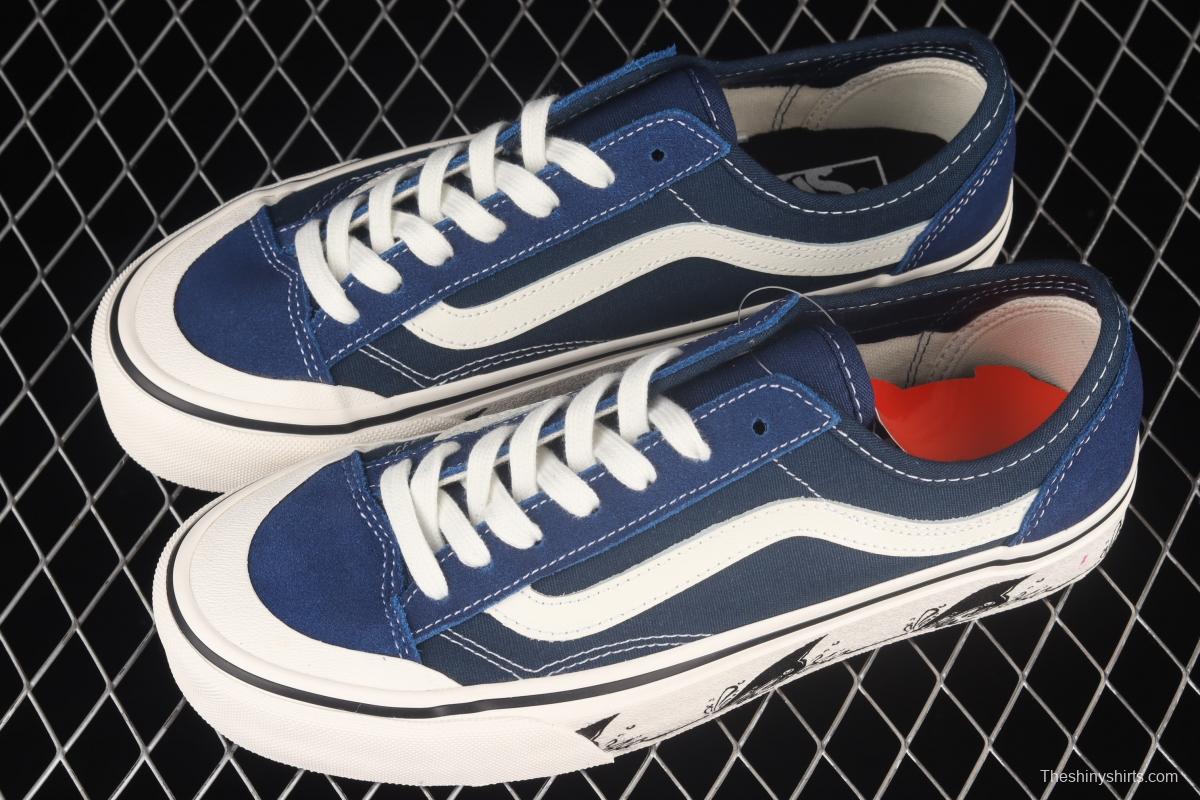 Vans Style 36 SF Klein blue shark side striped low-top casual board shoes VN0A6WKT6QD