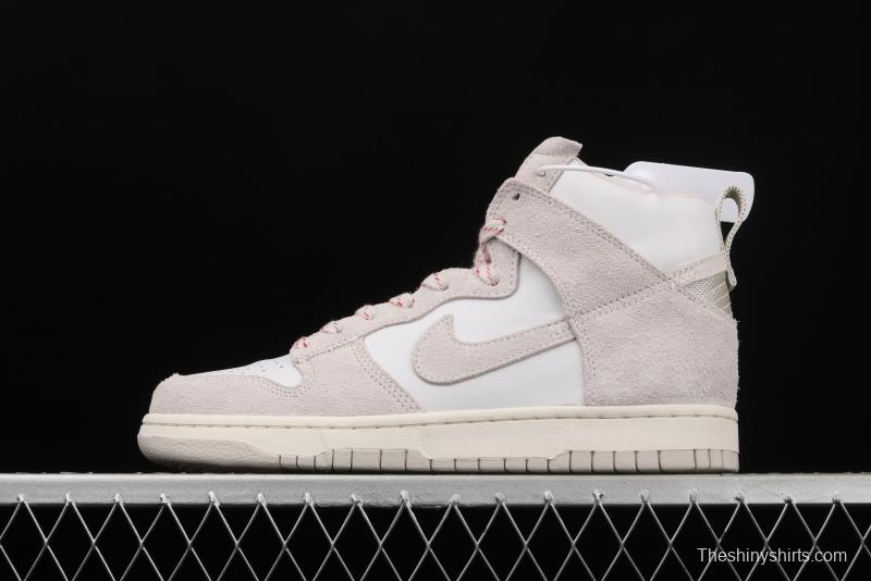 NIKE SB DUNK Hight Strawberry Cough Cream White High Top Leisure Sports Skateboard shoes CW3092-100