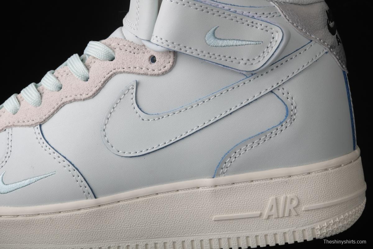 NIKE Air Force 1x 07 Lv8 Phantom Light Blue medium Bond Board shoes CJ9716-100 #