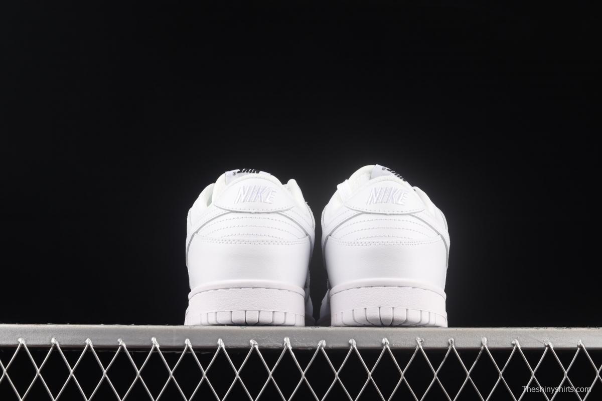 NIKE SB DUNK Low Prm Triple White pure white color SB buckle rebound fashion casual board shoes DD1503-109