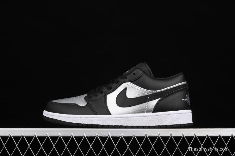 Air Jordan 1 Low low-top black silver culture leisure sports shoes DA5551-001