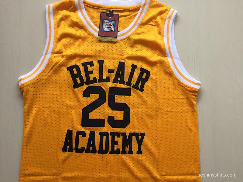 The Fresh Prince of Bel-Air Alfonso Ribeiro Carlton Banks Bel-Air Academy Yellow Basketball Jersey