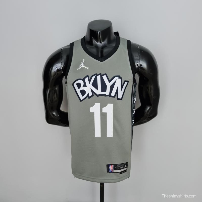 75th Anniversary Irving #11 Brooklyn Nets City Edition Gray NBA Jersey