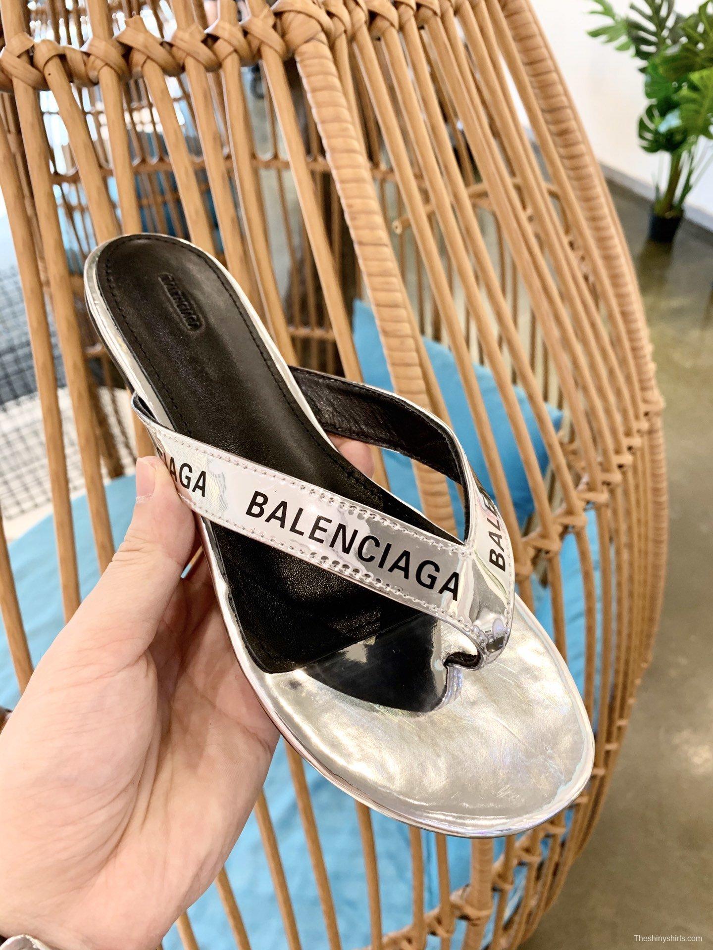 3 Color Men/Women Balenciaga Slipper White/Black/Silver