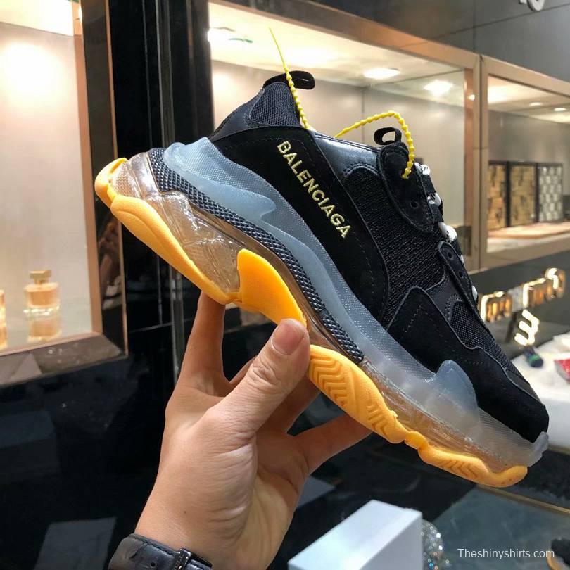 Men/Women Balenciaga Triple S Sneaker Black/Yellow Item 6380380