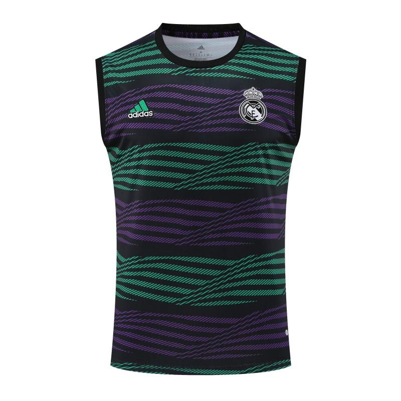 23-24 Real Madrid Stripe Pattern Vest Jersey+Shorts