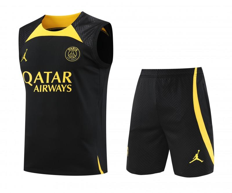 23-24 PSG Black Vest Jersey+Shorts