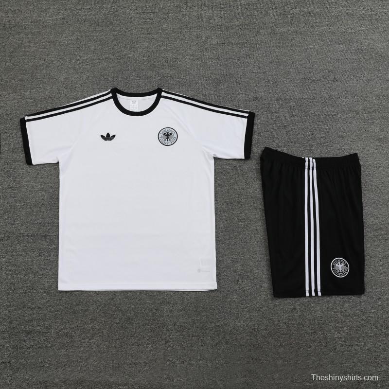 2024 Germany White Cotton Short Sleeve Jersey+Shorts