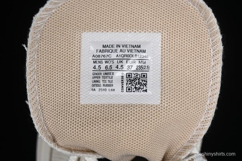 Converse Chuck All Star Lift Platform Utility White High Top Breathable Canvas Casual Shoes - A08767C