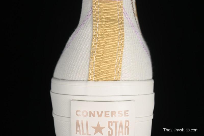 Converse Chuck All Star Lift Platform Utility White High Top Breathable Canvas Casual Shoes - A08767C