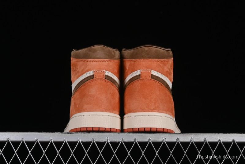 Nike Air Jordan 1 High OG Basketball Shoes in Dusted Clay & Dune Colorway - FQ2941-200
