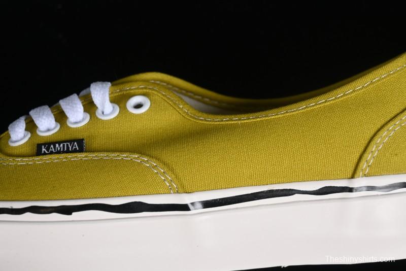 Kamiya Vulcanize Sneaker 23AW High-End Line Dissolved Yellow Canvas Shoes with Smiley Face Print Low-Top - M.C3