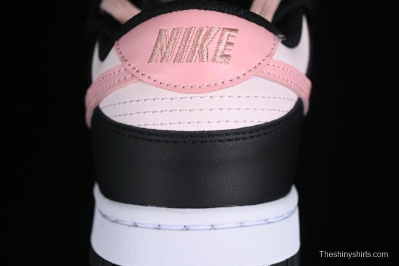 Nike Dunk Low Custom Deconstructed Strap Casual Sneakers in Black Pink - CW1590-100