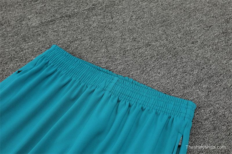 2024 Portugual White Half Zipper Jacket+Long Pants