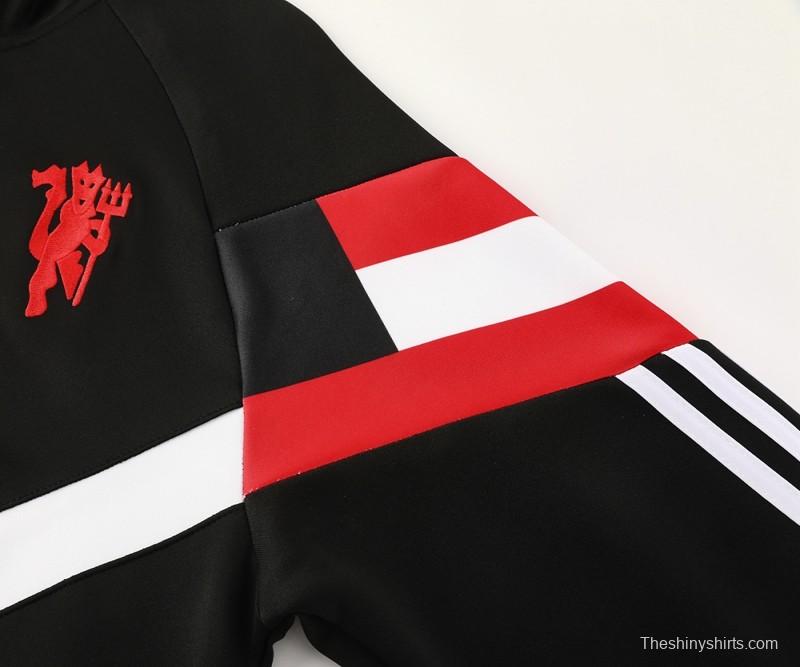 24/25 Manchester United Black Full Zipper Jacket +Long Pants