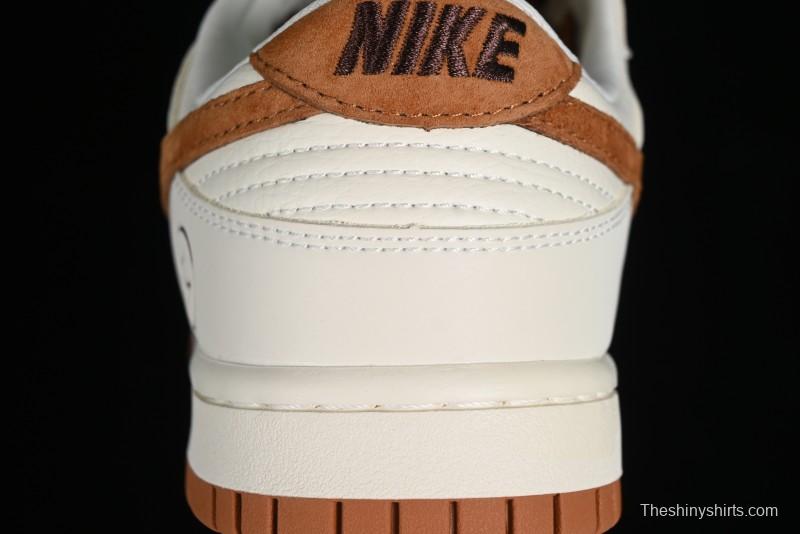Nike SB Dunk Low Lightning Collaboration - Beige Brown Colorway with Small Brown Swoosh Anniversary High-End Custom Low-Top Casual Skate Shoes - XD1688-031