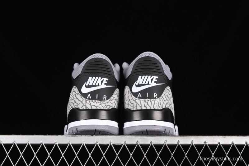 Nike Air Jordan 3 Retro Sneakers with Iconic Elephant Print and Visible Air Cushion - DN3707-010