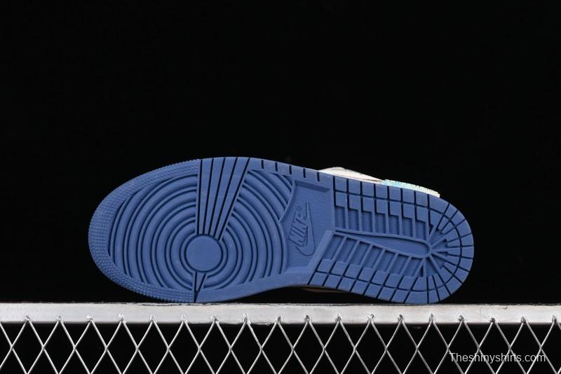 Nike Air Jordan 1 Low AJ1 Retro Basketball Shoes Panda Prank Voyage Theme - 553558-414