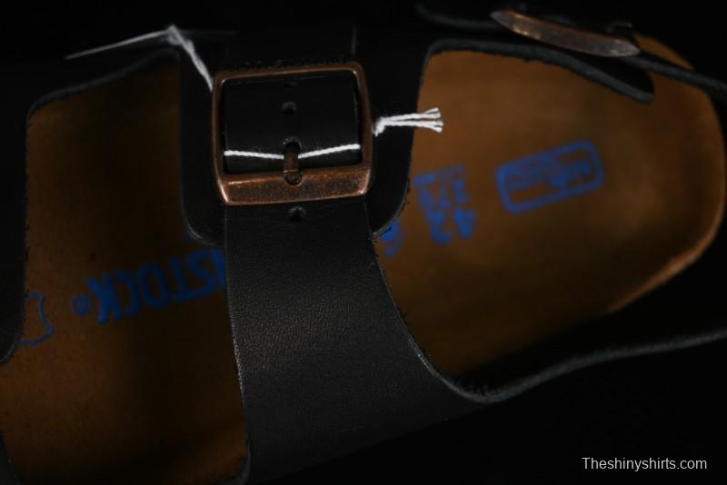 Birkenstock Birkenstock Sandals Series Black Leather with Soft Cushioning Cork Midsole - T.D4