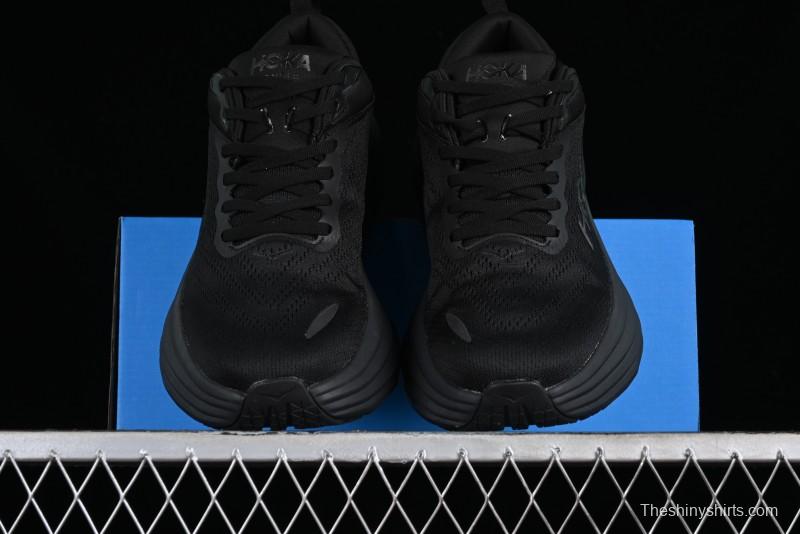 HOKA ONE ONE Bondi 8 Functional Cushioned Running Shoes with Engineered Mesh Upper - 1123202 BBLC