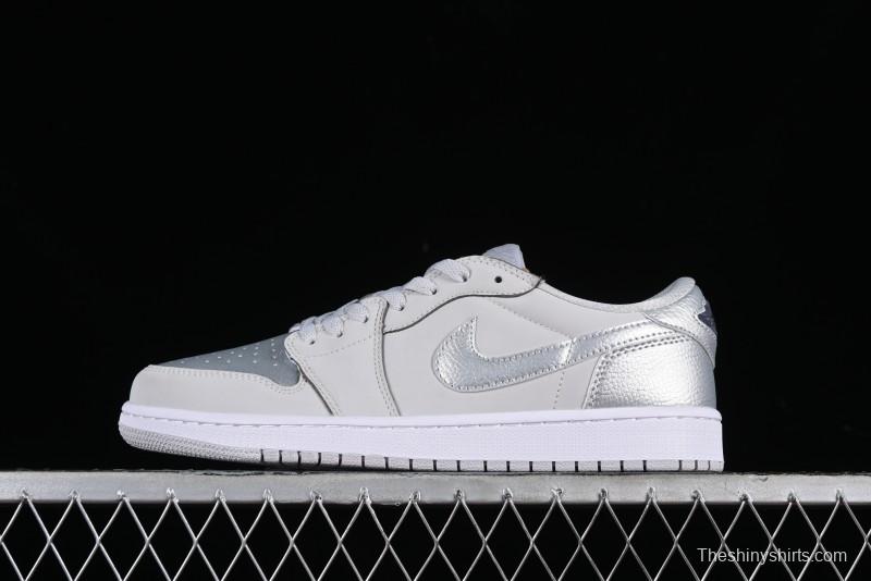Nike Air Jordan 1 Low AJ1 Grey Silver Low-Top Casual Sneakers - CZ0790-002