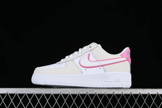 Nike Air Force 1 '07 Low Grey White Pink Casual Sneakers - HM3694-011