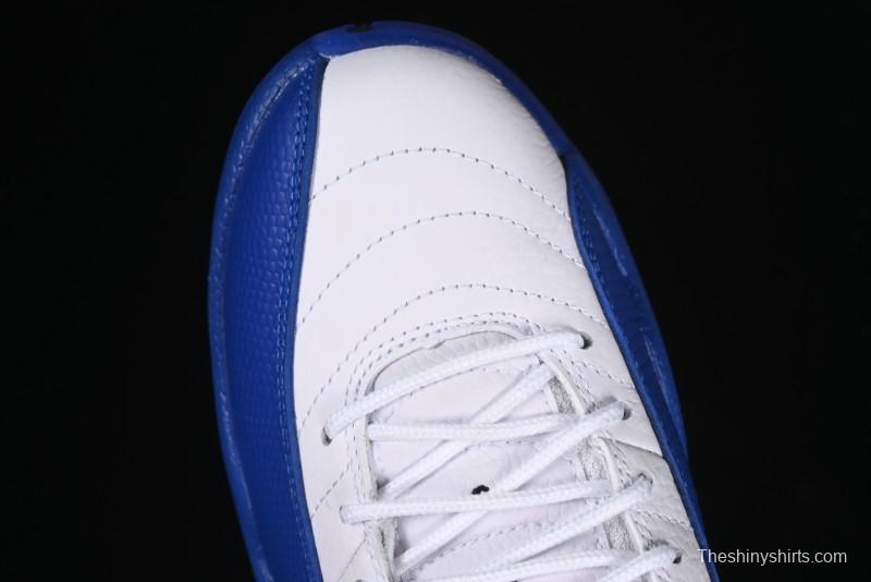 Nike Air Jordan 12 Retro Basketball Shoes in White Blue - CT8013-140