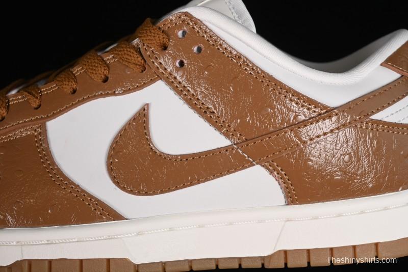 Nike Dunk Low LX SB Casual Skate Shoes in Brown Ostrich - FJ2260-001