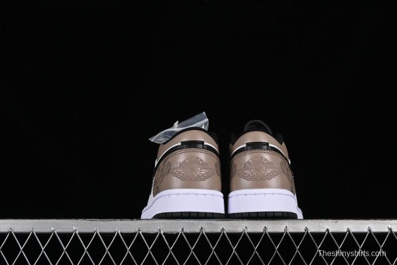 Nike Air Jordan 1 Low Retro Basketball Shoes in Mocha Colorway - 553558-132