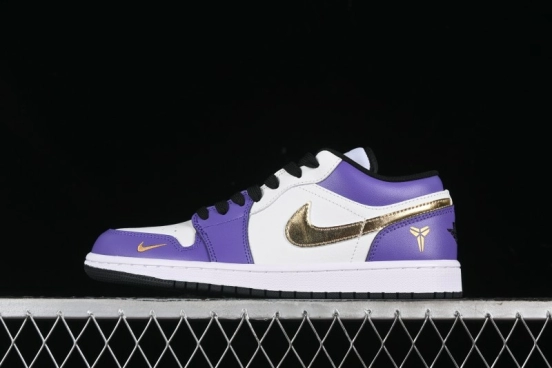 Nike Air Jordan 1 Low AJ1 Retro Basketball Shoes Lakers Purple Gold Kobe Tribute - DC2024-028
