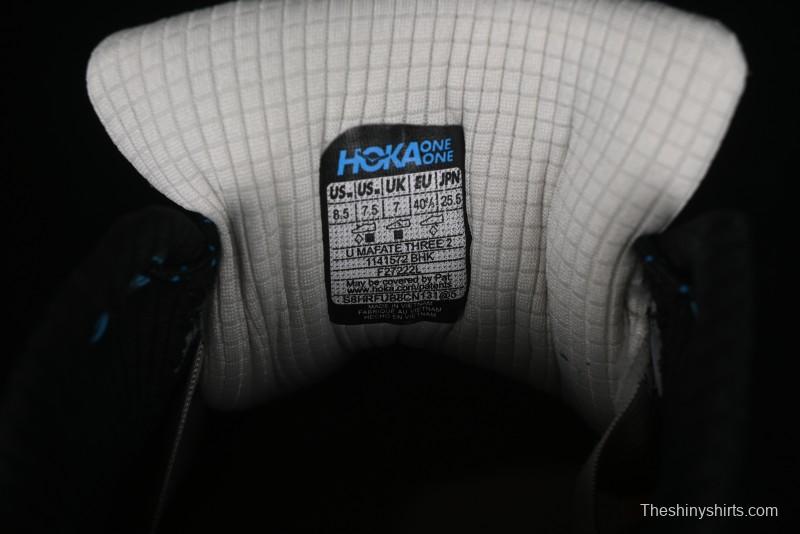 Hoka Mafate Three 2 Ultra-Lightweight Cushioned Trail Running Shoes with Vibram Outsole - 1141572 BHK