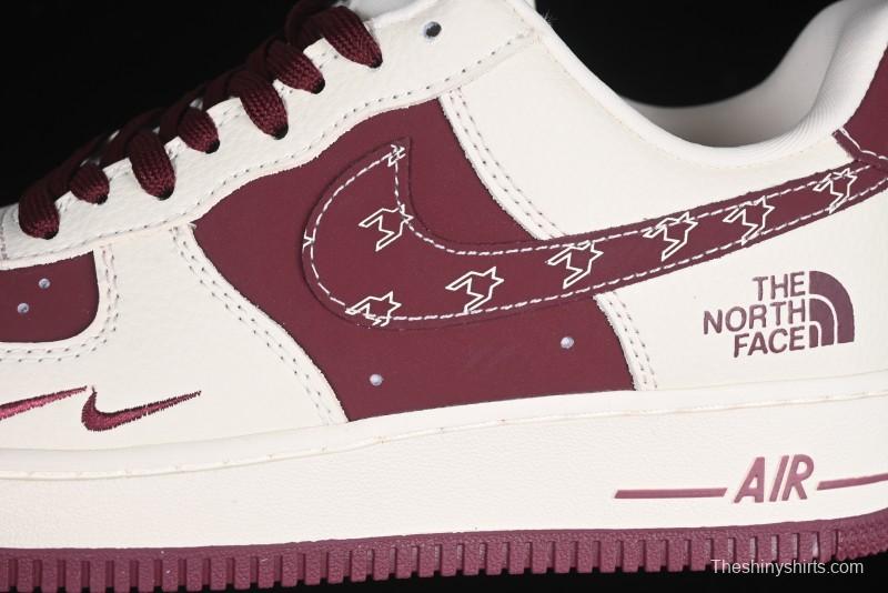 Nike Air Force 1 '07 Low The North Face Collaboration Burgundy Swoosh Casual Sneakers - KK1988-042