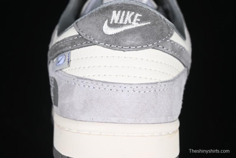 Nike SB Dunk Low The North Face Collaboration Double Swoosh Grey Pigskin Anniversary Edition Custom Low-Top Casual Skate Shoes - XX3168-009