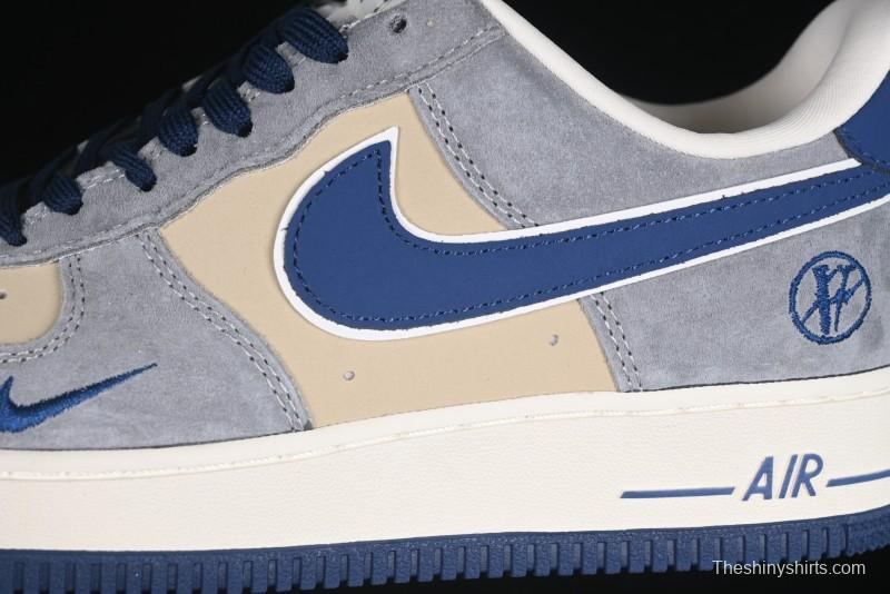 Nike Air Force 1 '07 Low Volon Bear Collaboration Blue Swoosh Casual Sneakers - KK1988-045