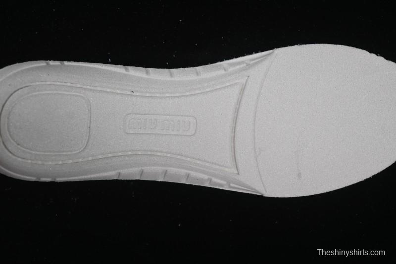 Miu Miu Suede Round Toe Lace-Up Women's Low-Top Casual Shoes - 99D4