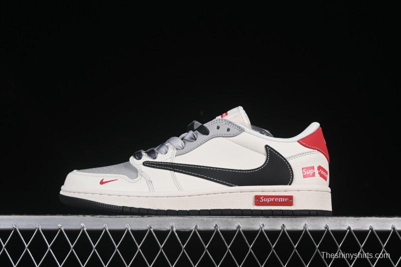 Nike Travis Scott x Fragment Design x Air Jordan 1 Low OG SP AJ1 Supreme Collaboration Sneakers - XS6089-510