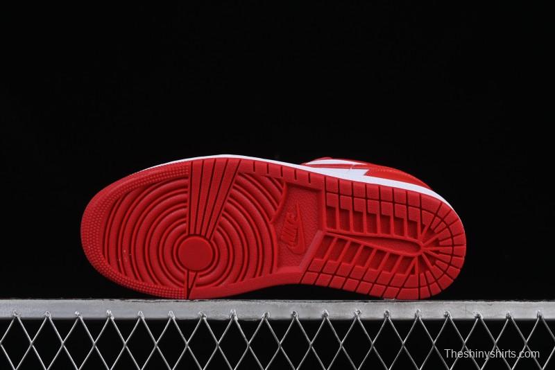 Nike Air Jordan 1 Low AJ1 White Red Casual Sneakers - 553558-166