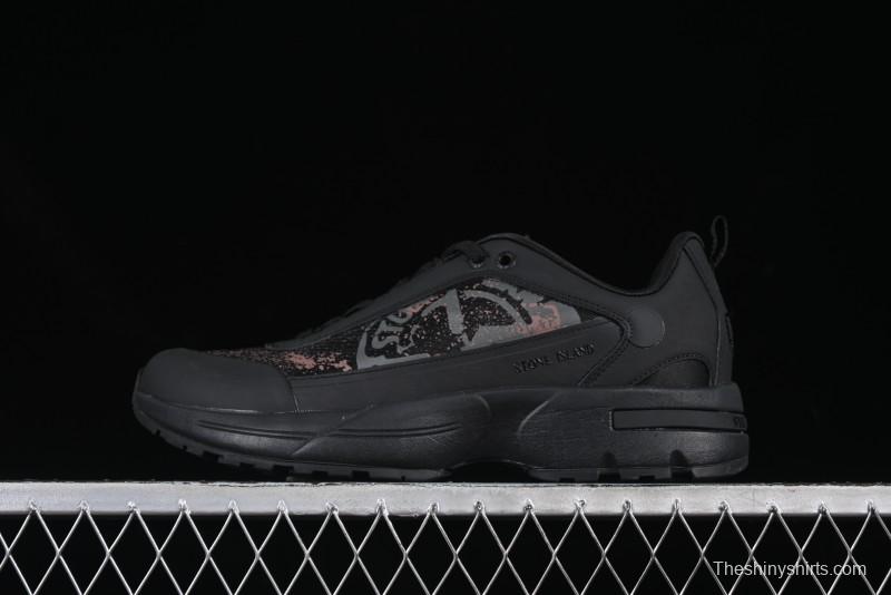 Stone Island Grime Panelled Low-Top Lifestyle Sneakers in Dark Brown - 79FWS0303