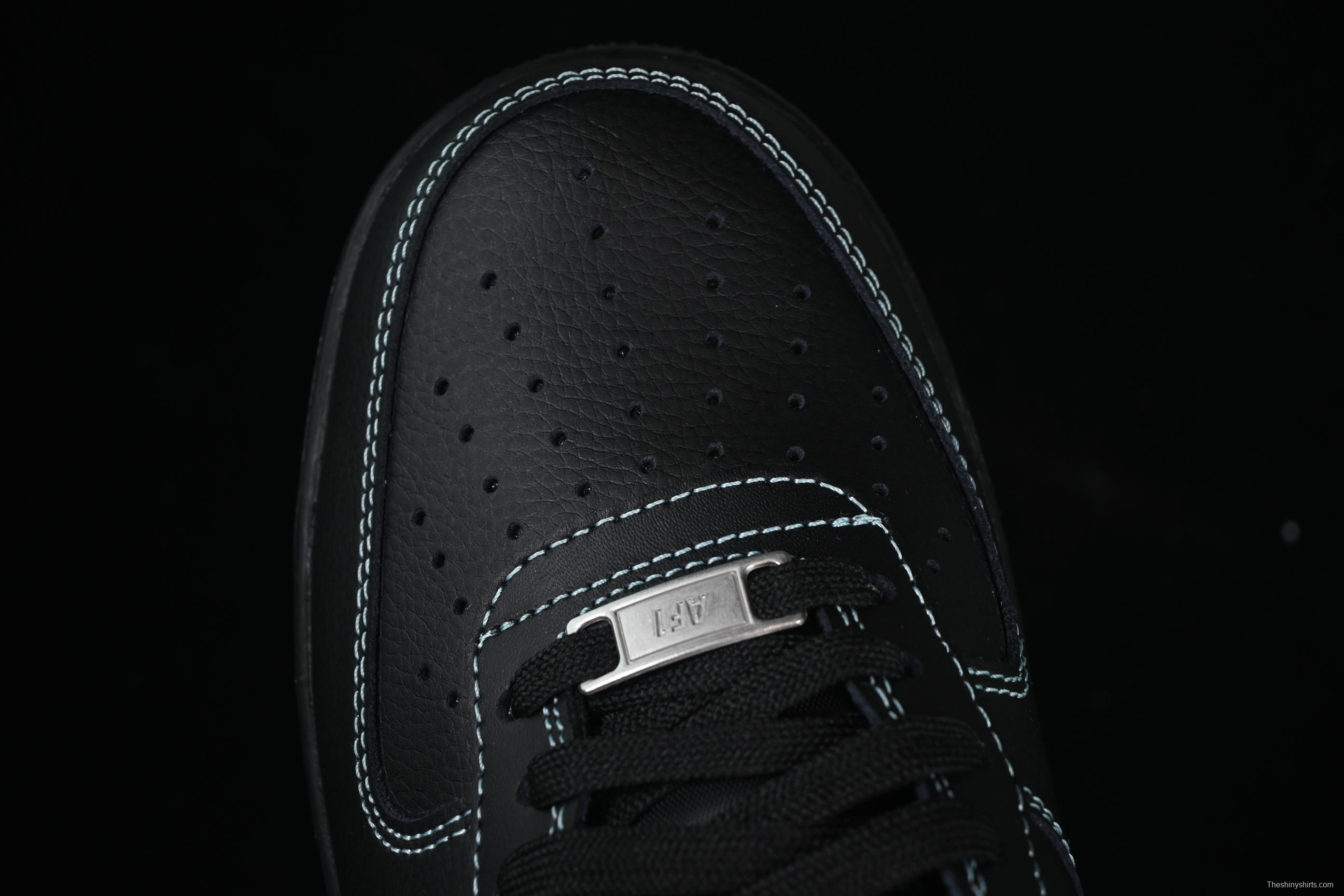 Nike Air Force 1 Low "Tiffany Blue" – Black & Aqua Classic