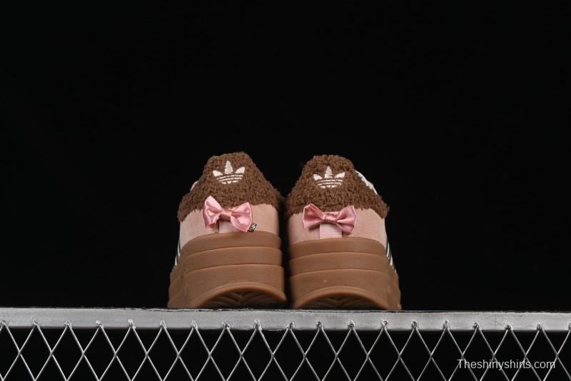 Adidas Originals Gazelle Bold JR4244 Collaboration Low-Top Platform Sneakers with Slip-Resistant Durable Sole