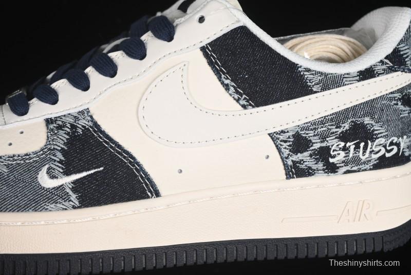 Nike Air Force 1 '07 Low Stussy Collaboration Retro Denim Casual Sneakers - XS1958-578