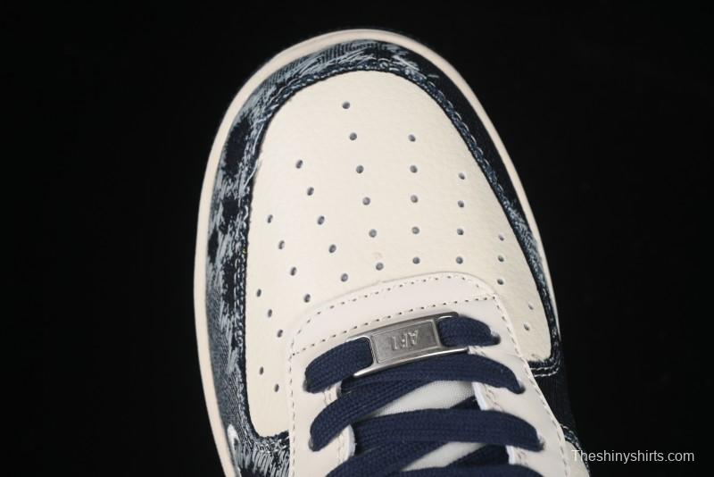 Nike Air Force 1 '07 Low Stussy Collaboration Retro Denim Casual Sneakers - XS1958-578